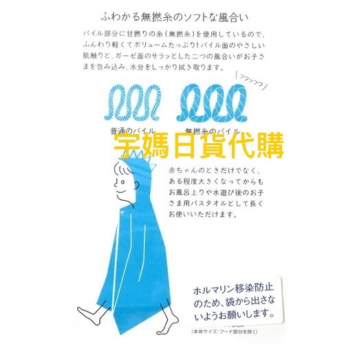 日本kontex今治毛巾 新色!! 日本製棉100%兒童連帽浴巾-細節圖5