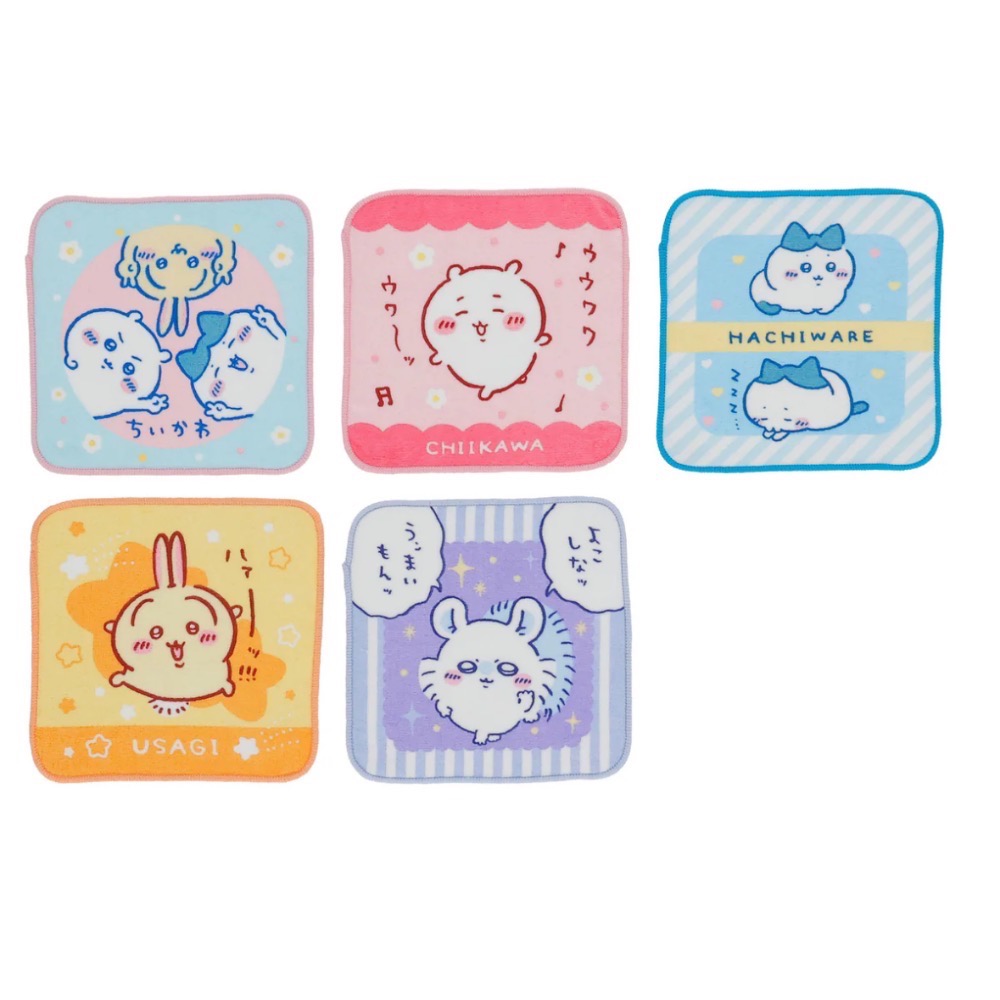 日本丸真製品 三麗鷗 吉伊卡哇 卡比之星 吉伊卡哇小毛巾 小方巾五入組-細節圖8