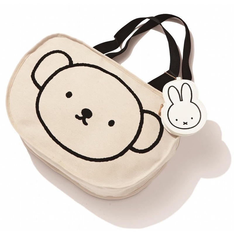 日本雜誌附錄 米飛兔小熊手提包+小拉鍊包組 米飛兔多功能收納組-細節圖2