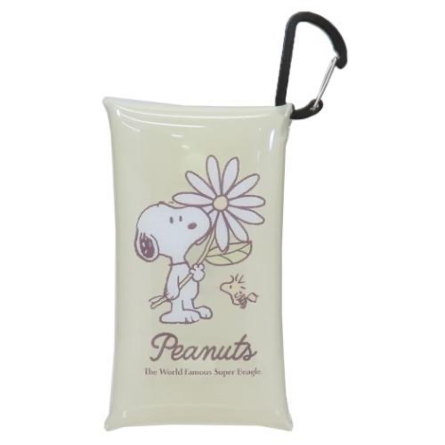 日本製 史努比PVC零錢多功能包 無線耳機放置 含掛鉤-細節圖3