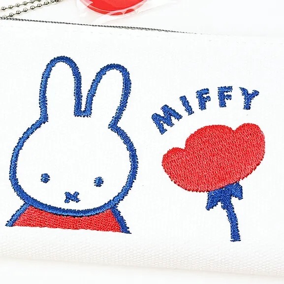 日本 Miffy 刺繡圖騰筆袋 鉛筆袋 收納袋-細節圖3
