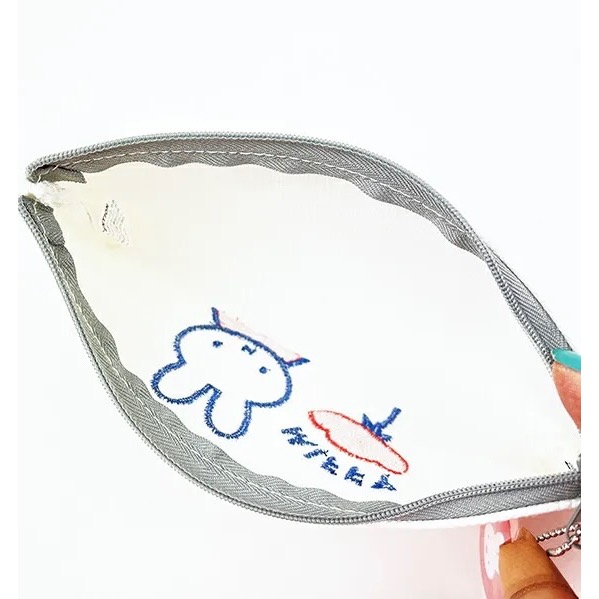 日本 Miffy 刺繡圖騰筆袋 鉛筆袋 收納袋-細節圖5