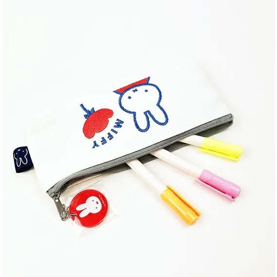 日本 Miffy 刺繡圖騰筆袋 鉛筆袋 收納袋-細節圖6