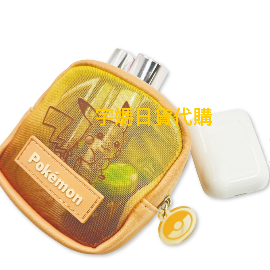 日本境內 寶可夢方形掛鉤網狀零錢小物收納包-細節圖2