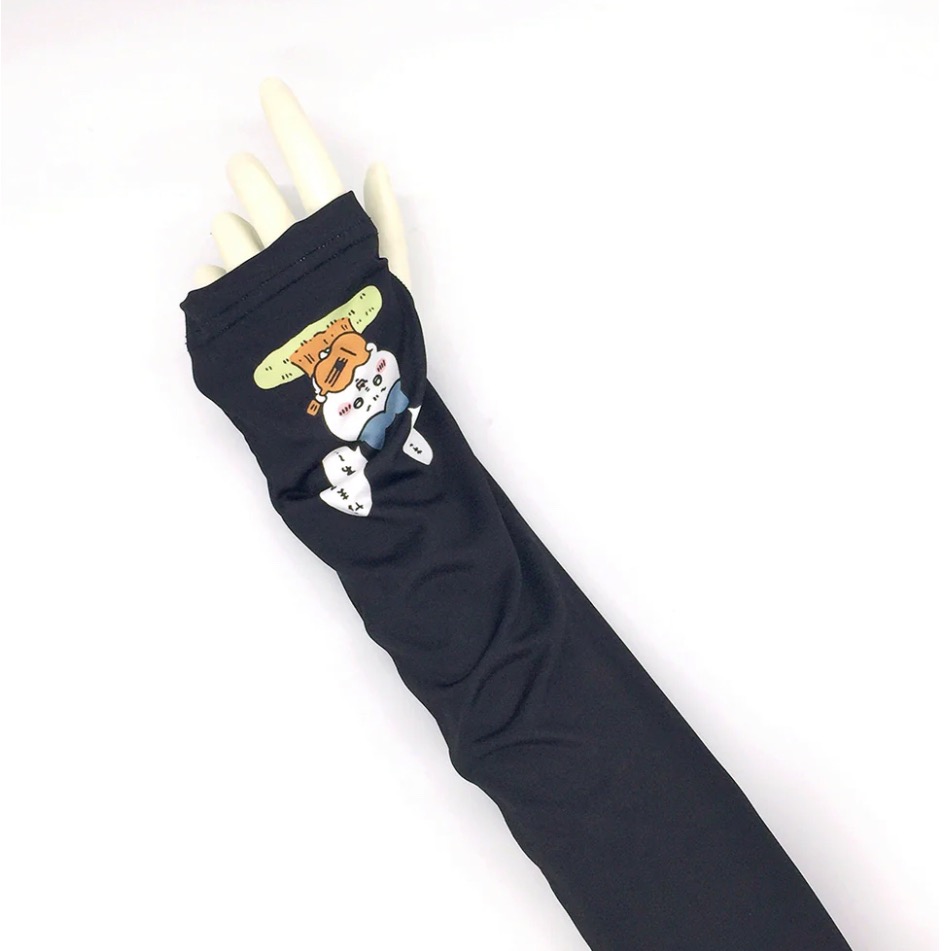 日本正版 吉伊卡哇接觸冷感 抗UV露趾袖套55cm-細節圖5