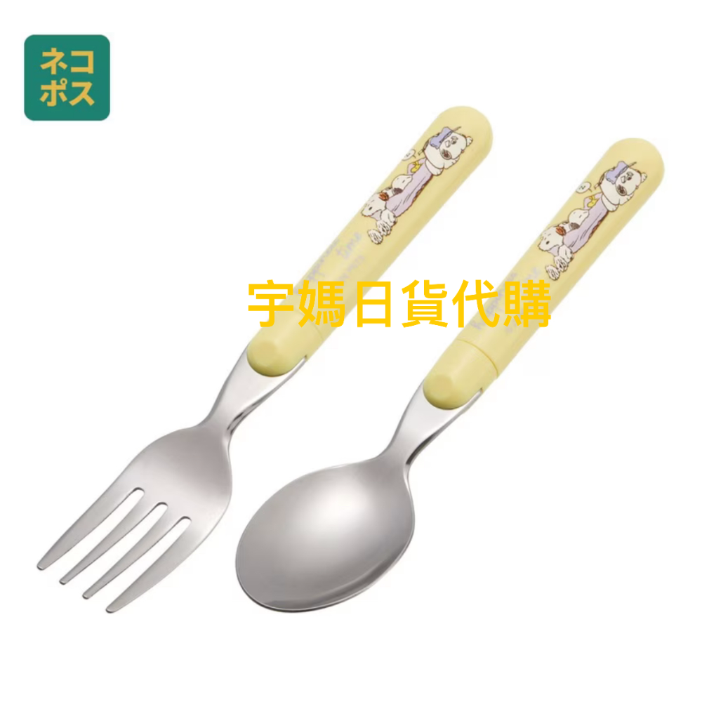 日本Skater 正版史努比歐拉夫幼稚園 湯匙 筷子組-細節圖3