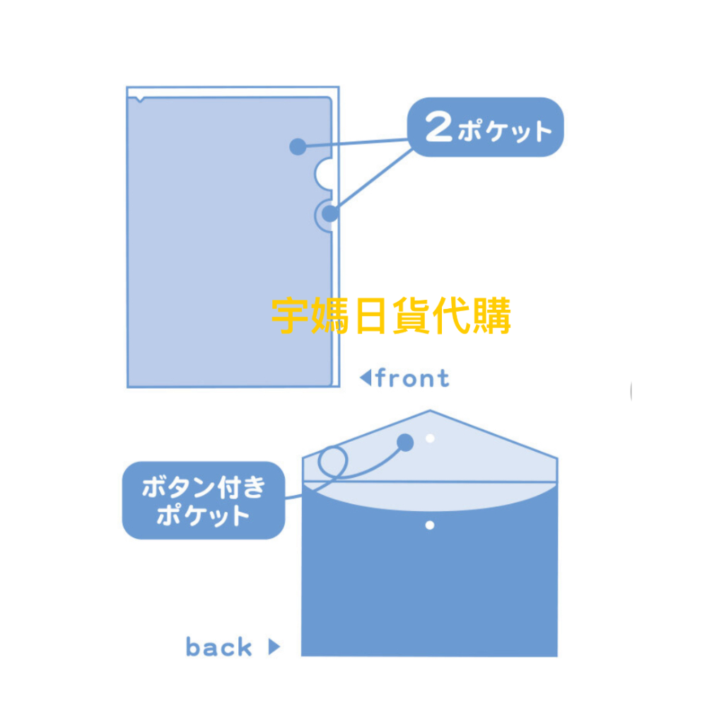 日本 蠟筆小新信封式多層收納資料夾-細節圖2