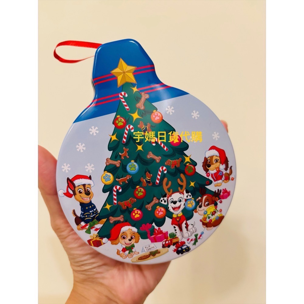日本聖誕節限定汪汪隊 鐵盒造型菓子掛飾-規格圖4