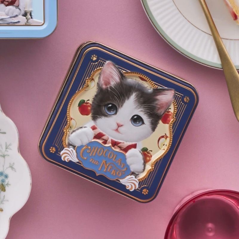 日本 Morozoff摩洛索夫貓咪巧克力鐵盒-細節圖5
