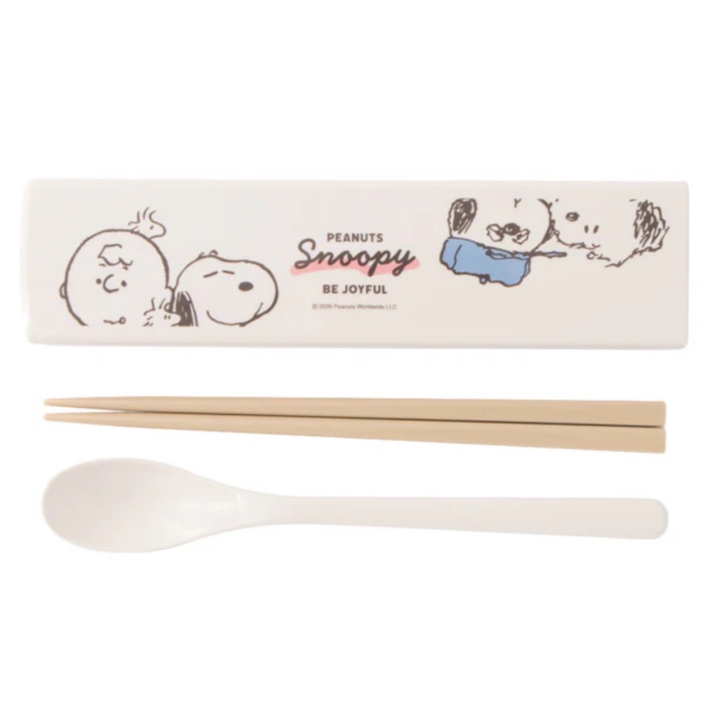 日本製 歐拉夫 史努比 筷子湯匙 收納組 筷子收納組-細節圖4