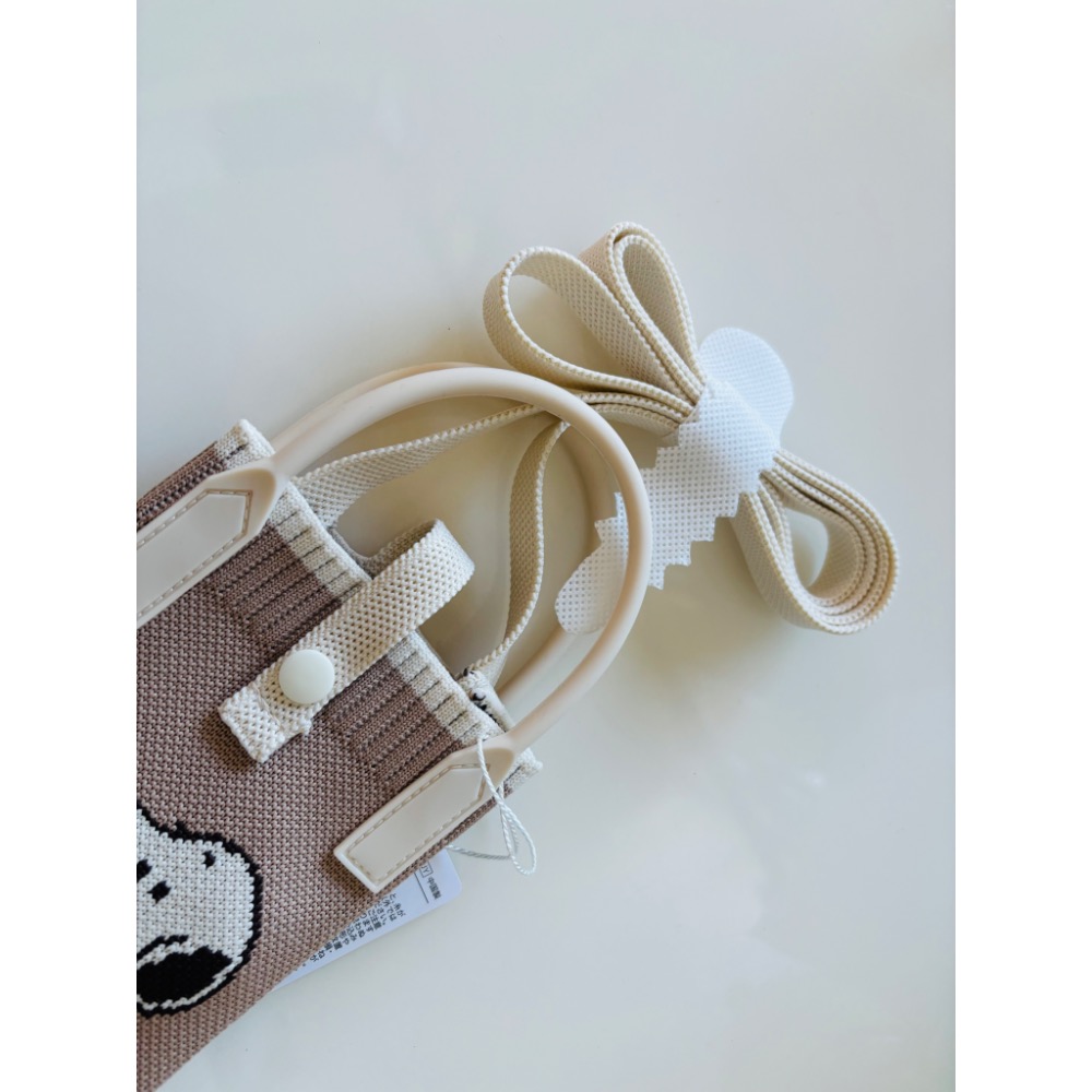 日本 正版 史努比 歐拉夫 手機 針織 小提包可單肩-細節圖6