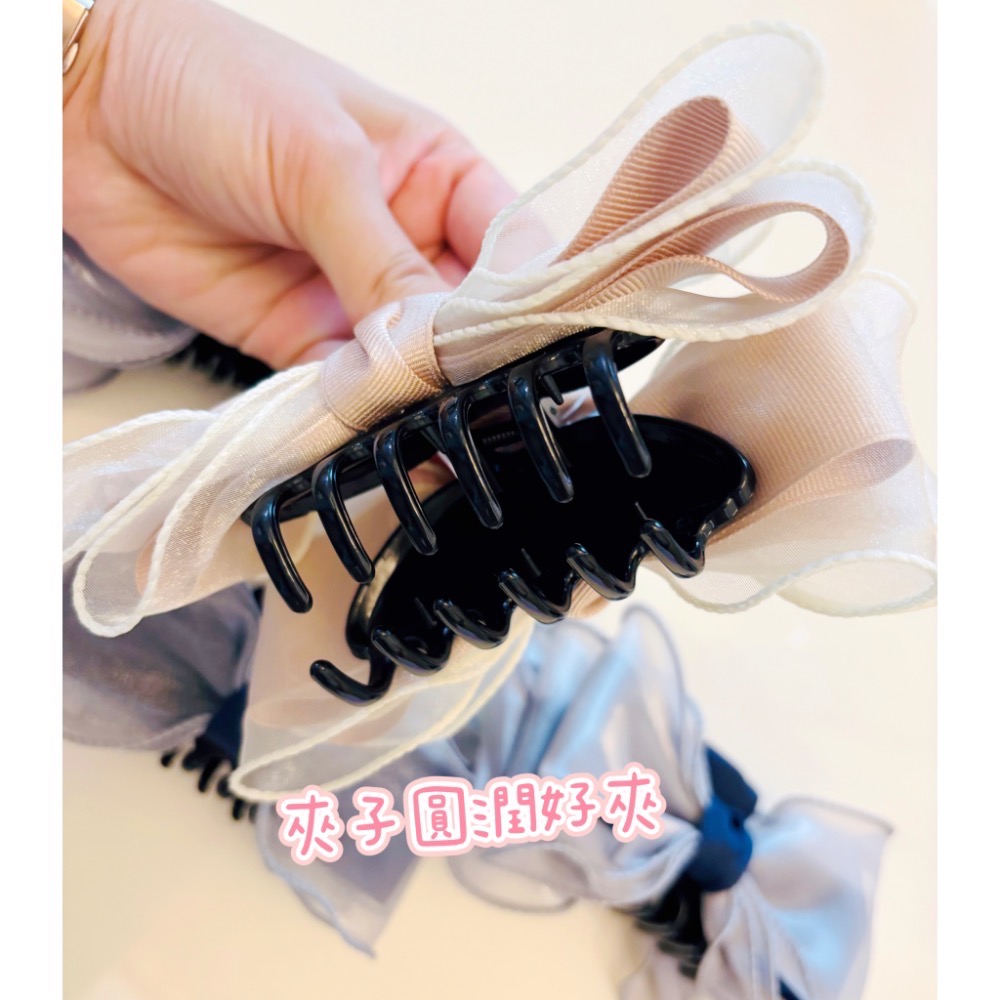 日本製 氣質 浪漫 雙層蝴蝶結 髮夾-細節圖4