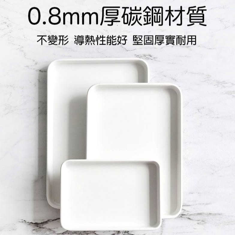 ◎9.5+13+15吋三件套◎FDA加厚奶昔白碳鋼烤盤蛋糕模具/不沾塗層披薩蛋糕烤盤/布朗尼曲奇餅乾不沾塗層烤肉盤-細節圖2