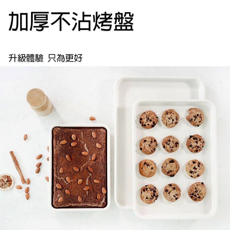 ◎9.5+13+15吋三件套◎FDA加厚奶昔白碳鋼烤盤蛋糕模具/不沾塗層披薩蛋糕烤盤/布朗尼曲奇餅乾不沾塗層烤肉盤-細節圖4