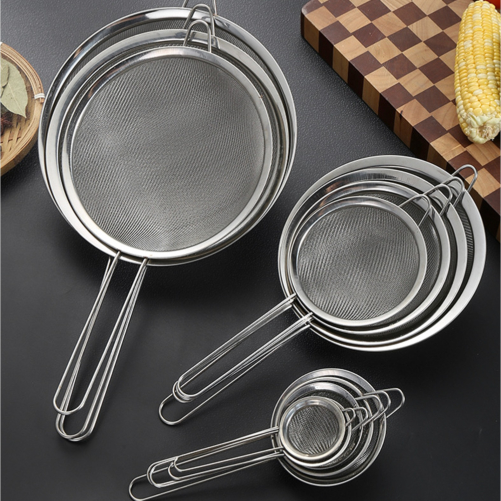 ◎8/10/12/15/18/20cm◎30目不銹鋼寬邊糖粉篩/麵粉篩/油撈/過濾網篩/油隔麵粉篩/烘焙必備工具-細節圖3
