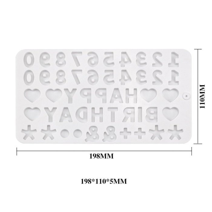 數字英文字母慕斯矽膠模具(模具顏色隨機)/DIY矽膠翻糖模/皂模/巧克力模/軟粘土軟陶模陶模-細節圖3