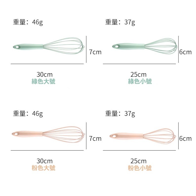 ▪10/12吋▪矽膠打蛋器/手動打蛋器/煮糖攪拌器/手持奶油攪拌器-細節圖7