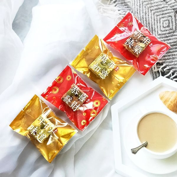 ◎4*9cm/7*10cm◎新年恭喜發財四合一機封袋/太妃糖雪花酥餅乾袋/節日牛軋糖點心袋/巧克力糖果包裝袋-細節圖2