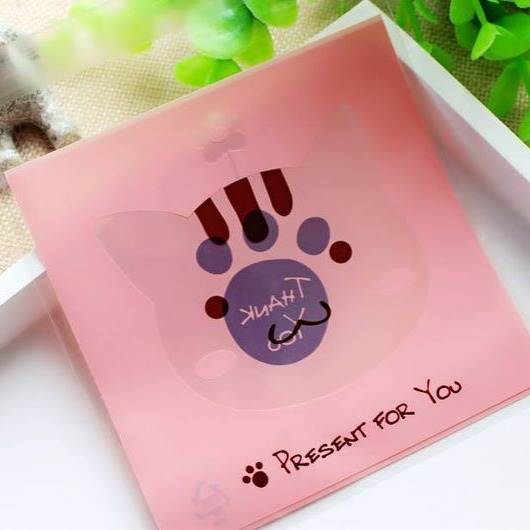 ▪10*10cm+3cm▪可愛貓狗熊頭系列餅乾袋(100個/每包)/自封袋/塑料袋/點心袋-細節圖2