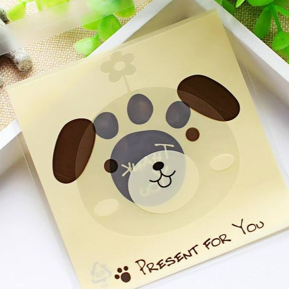 ▪10*10cm+3cm▪可愛貓狗熊頭系列餅乾袋(100個/每包)/自封袋/塑料袋/點心袋-細節圖4