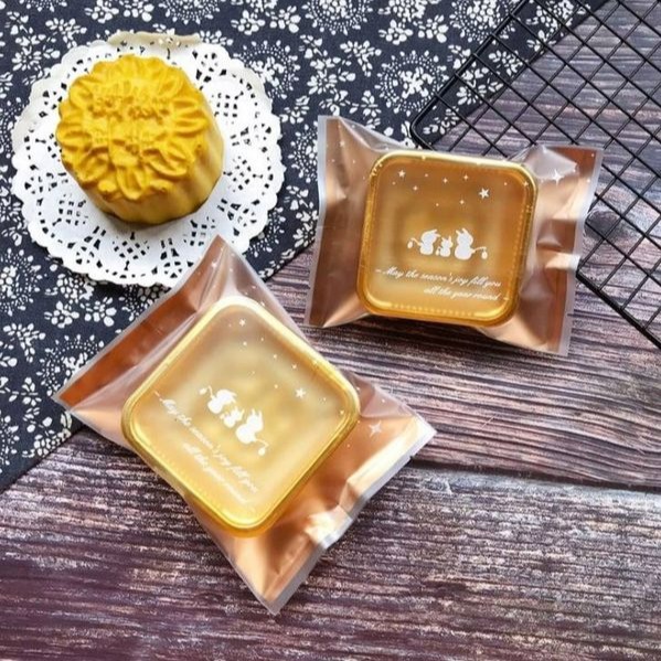 ◎50/80/100g◎金底燈籠小兔月餅蛋黃酥包裝機封袋(約100只裝)/方塊酥曲奇餅點心袋/鳳梨雪花酥包裝袋/花茶茶葉