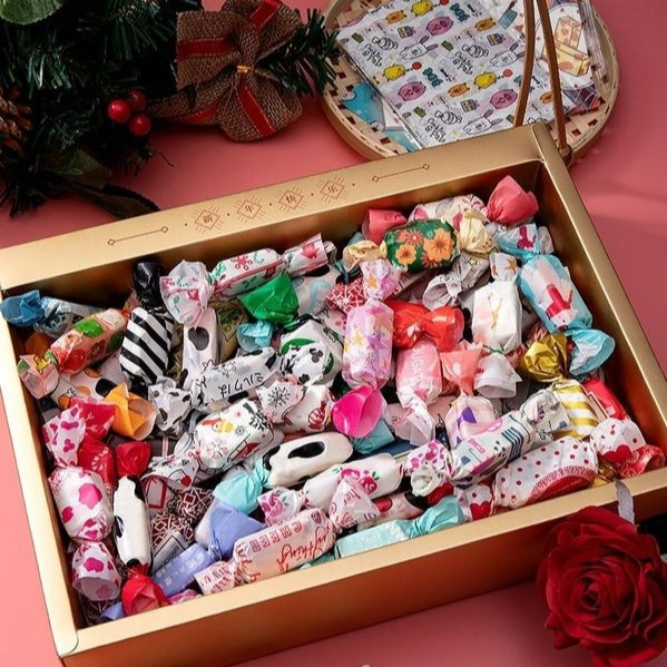 ▪500張入/包▪新年系列招財貓福字牛軋糖糖果包裝紙/高品質烘焙新春專用包裝油紙/手工自製牛扎糖DIY材料糖紙-細節圖4