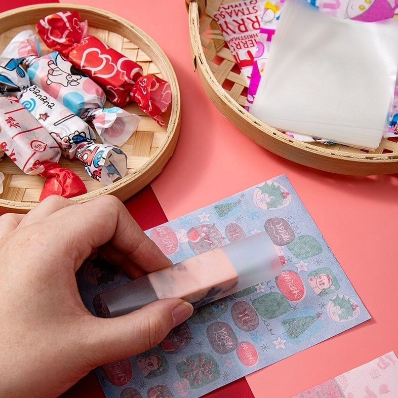 ▪500張入/包▪新年系列招財貓福字牛軋糖糖果包裝紙/高品質烘焙新春專用包裝油紙/手工自製牛扎糖DIY材料糖紙-細節圖6