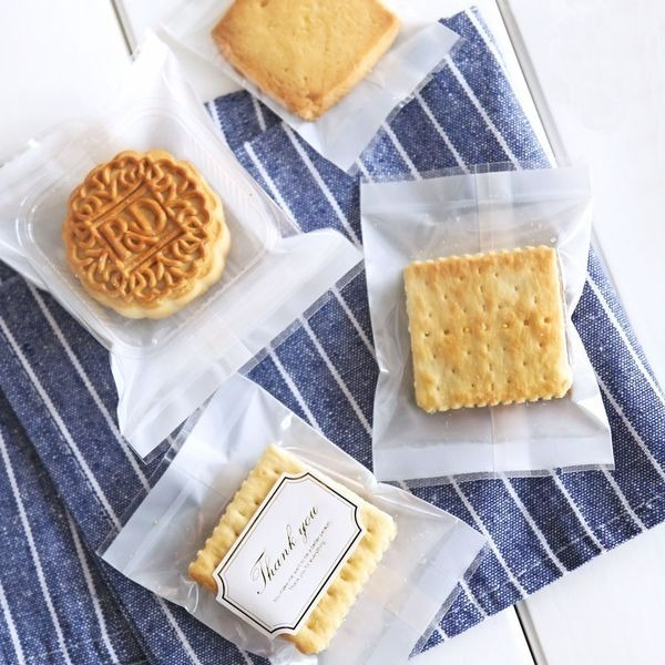 白底高透明餅乾機封袋(約100只入)/鳳梨酥餅乾袋/雪花酥自封式包裝袋/花茶茶葉袋-細節圖2