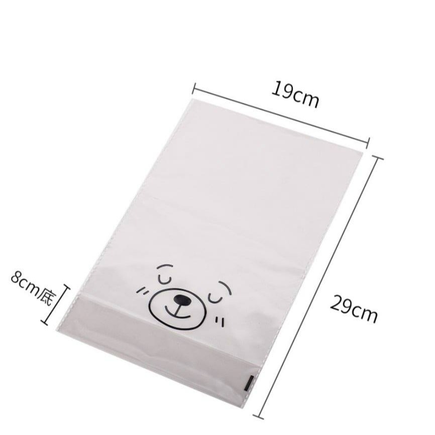 ◎19*29+底8cm◎手繪表情透明可立式平口吐司袋(50只/包)/餅乾袋/點心糖果袋/食品級麵包烘焙包裝袋-細節圖6