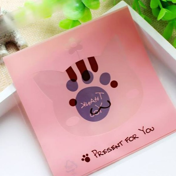 7*7cm+3cm可愛貓狗熊餅乾包裝袋/自黏袋//點心袋(約100個/每包)-細節圖3