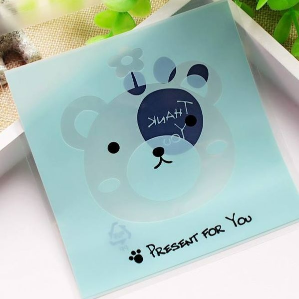 7*7cm+3cm可愛貓狗熊餅乾包裝袋/自黏袋//點心袋(約100個/每包)-細節圖4