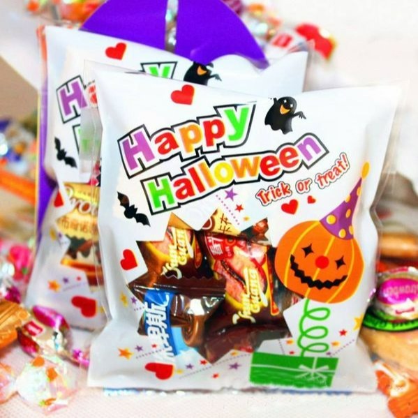 ▪10*11+3cm▪萬聖節系列③幽靈南瓜OPP自黏餅乾袋(100只/包)/月餅袋/點心糖果包裝袋/烘焙禮品包裝自黏袋-細節圖3