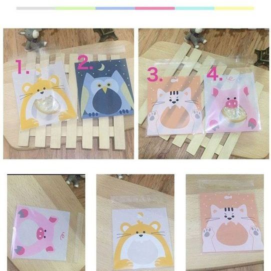 ▪10*10+3cm▪可愛動物系列自黏袋(約100只/包)/曲奇/餅乾/糖果/點心自封自黏袋-細節圖2