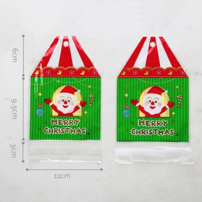 ◎11*15.5+3CM◎聖誕老人馬戲團可愛小房子自粘袋(約50只/包)/糜鹿曲奇餅乾包裝袋/禮品包裝袋-細節圖4