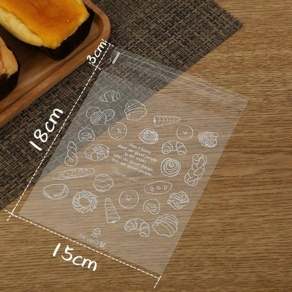 ▪15*18+3cm▪點心甜品餅乾透明自黏袋(50只/包)/餅乾袋/點心糖果袋/食品級烘焙包裝袋-細節圖3