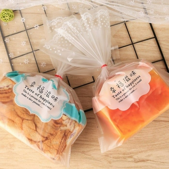 韓國包裝袋磨砂袋(50只/包)/半透明食品級塑料材質吐司麵包點心袋-細節圖2