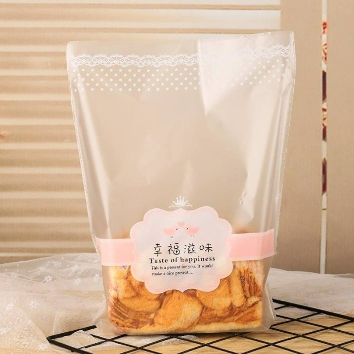 韓國包裝袋磨砂袋(50只/包)/半透明食品級塑料材質吐司麵包點心袋-細節圖4