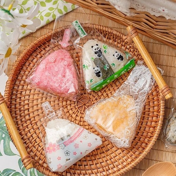◎三角飯糰易撕包裝袋/日式壽司海苔打包袋(約50只入)/專用可加熱家用可愛透明包裝紙-細節圖2
