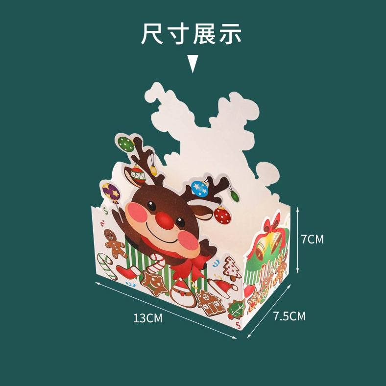 ◎5套入◎聖誕款式糖果船盒套裝(附透明opp袋)/麋鹿薑餅人卡通餅乾零食盒/兒童伴手禮盒子-細節圖6