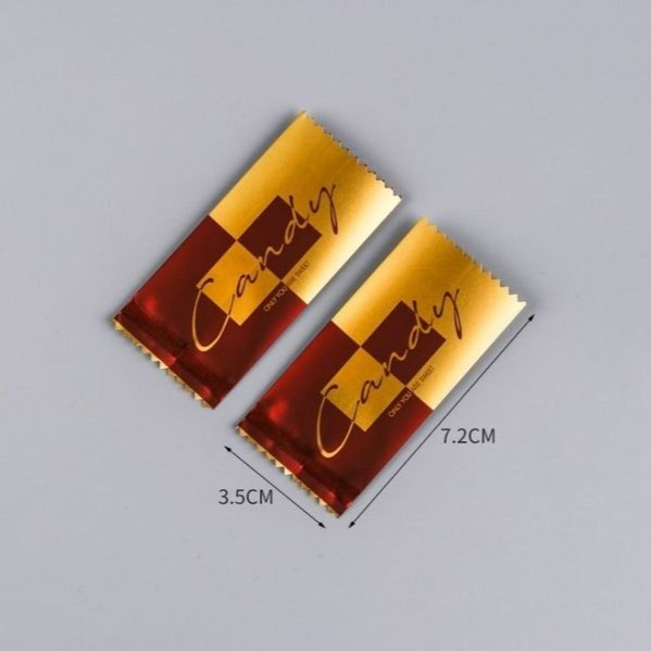 ▪3.5*7.2cm▪鍍鋁奢華燙金英文包裝袋(約100只入)/食品級糖果機封袋/南棗核桃糕CPP霧光膜糖袋-細節圖4