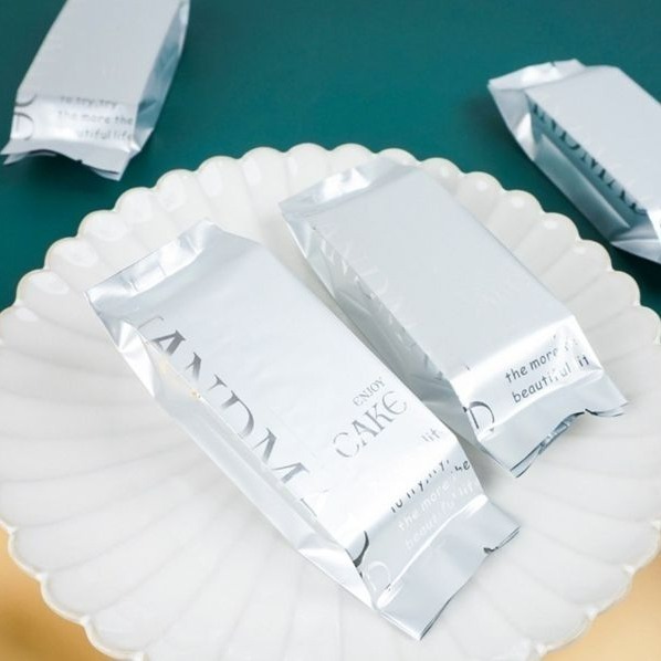 ▪ 4.5x13.5x2.5cm▪加厚燙銀鋁膜機封袋(約50只混入)/牛軋糖方塊酥曲奇餅點心袋-細節圖3