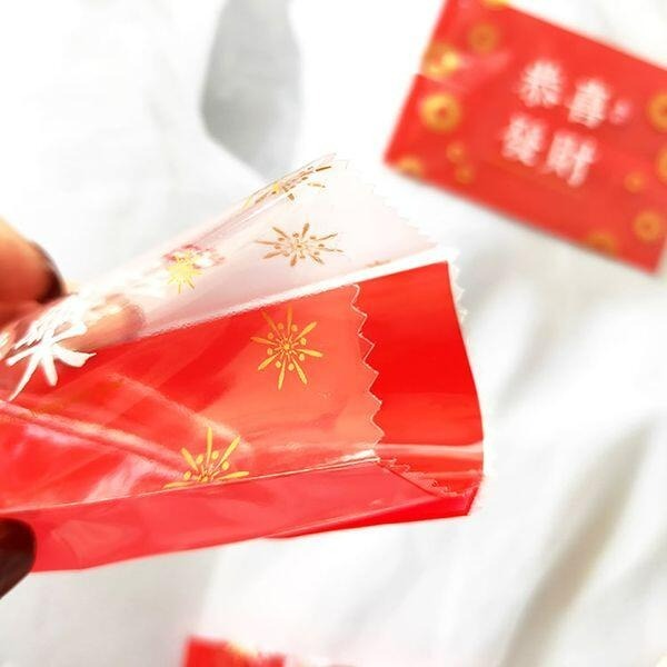 ◎4*9cm/7*10cm◎新年恭喜發財四合一機封袋/太妃糖雪花酥餅乾袋/節日牛軋糖點心袋/巧克力糖果包裝袋-細節圖5