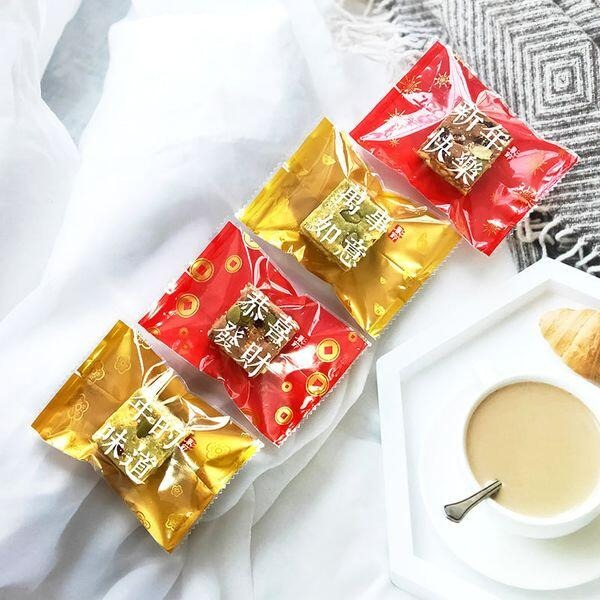 ◎4*9cm/7*10cm◎新年恭喜發財四合一機封袋/太妃糖雪花酥餅乾袋/節日牛軋糖點心袋/巧克力糖果包裝袋-細節圖3