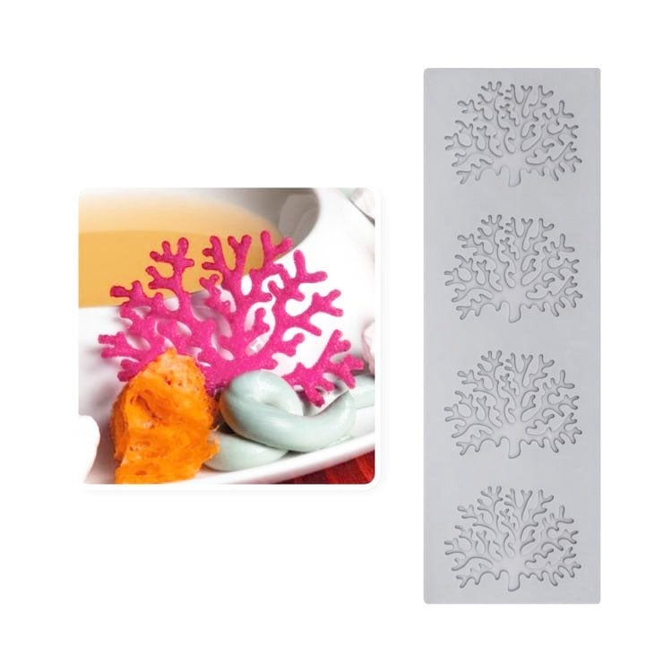 多連葉子樹枝翻糖蕾絲墊/翻糖蛋糕矽膠模/DIY巧克力創意裝飾/烘焙模具-細節圖3