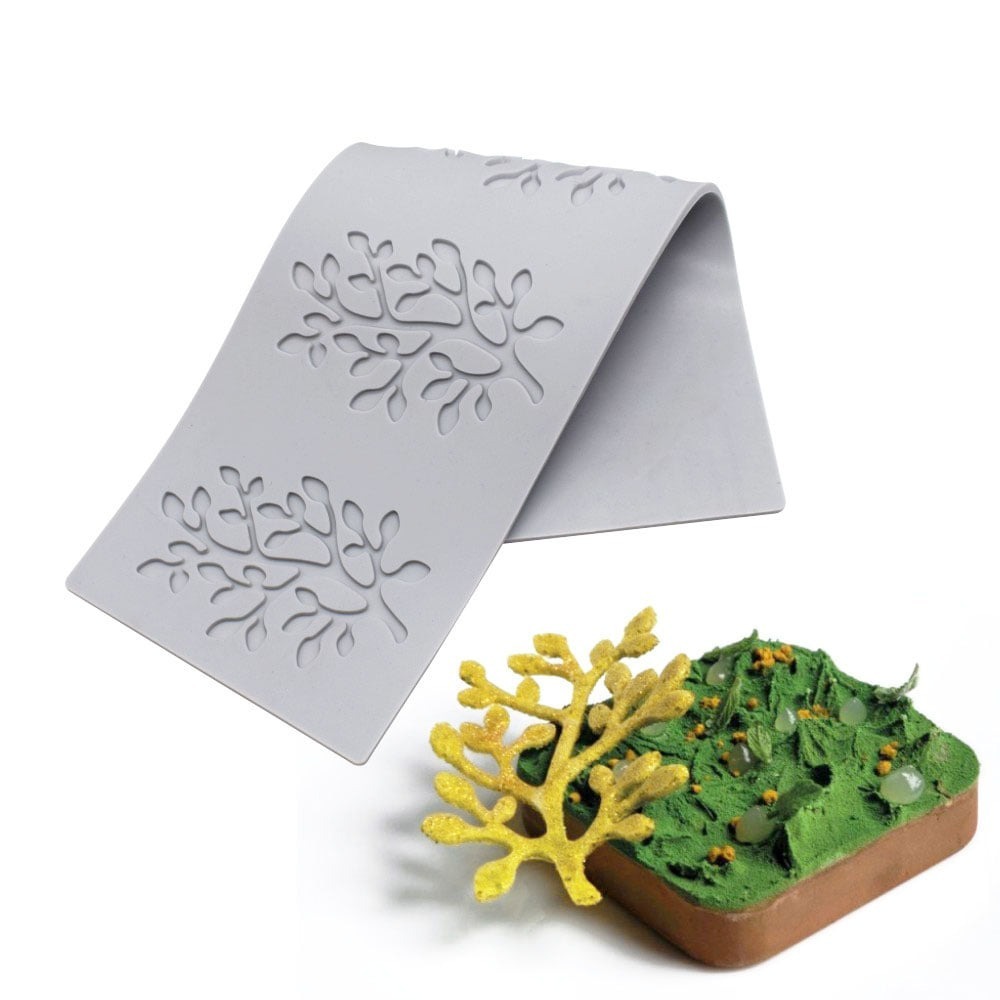 多連葉子樹枝翻糖蕾絲墊/翻糖蛋糕矽膠模/DIY巧克力創意裝飾/烘焙模具-細節圖5