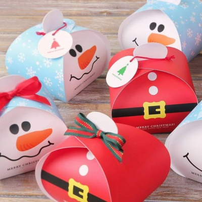 ▪5只入▪聖誕雪人&amp;聖誕老人包裝盒/蘋果盒/餅乾點心牛軋糖包裝小禮物盒/禮品盒/巧克力糖果盒