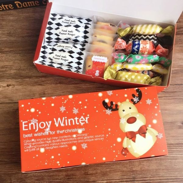 ▪3入▪聖誕節長方形薑餅烘焙包裝盒/餅乾小西點禮品包裝紙盒/聖誕折疊糖果禮盒/特種白卡紙紙盒-細節圖3