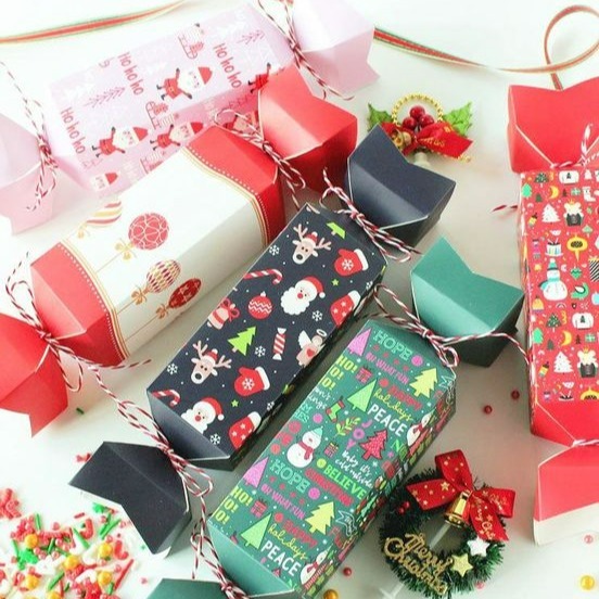 ◎12只混裝◎聖誕節糖果造型盒(附棉繩)/平安夜小禮物盒/聖誕節可愛禮品盒/烘焙包裝盒-細節圖2