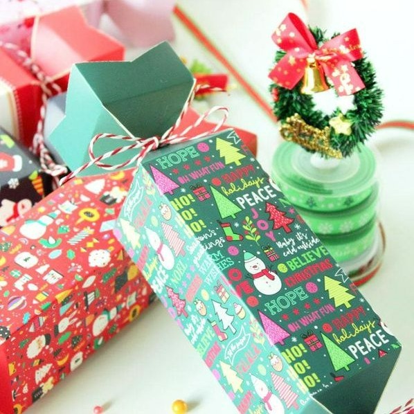 ◎12只混裝◎聖誕節糖果造型盒(附棉繩)/平安夜小禮物盒/聖誕節可愛禮品盒/烘焙包裝盒-細節圖3