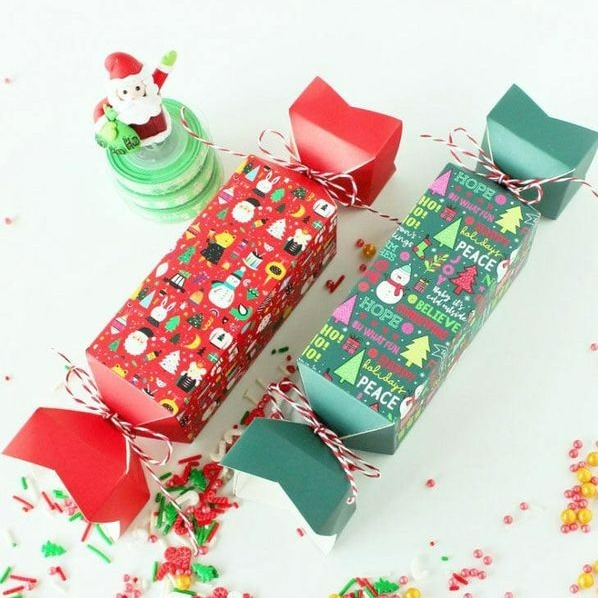 ◎12只混裝◎聖誕節糖果造型盒(附棉繩)/平安夜小禮物盒/聖誕節可愛禮品盒/烘焙包裝盒-細節圖4